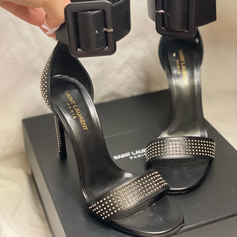 Saint Laurent studded buckle heels - Picture 1 of 5